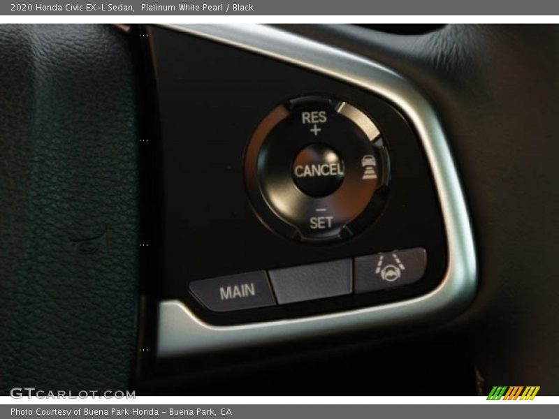 Platinum White Pearl / Black 2020 Honda Civic EX-L Sedan
