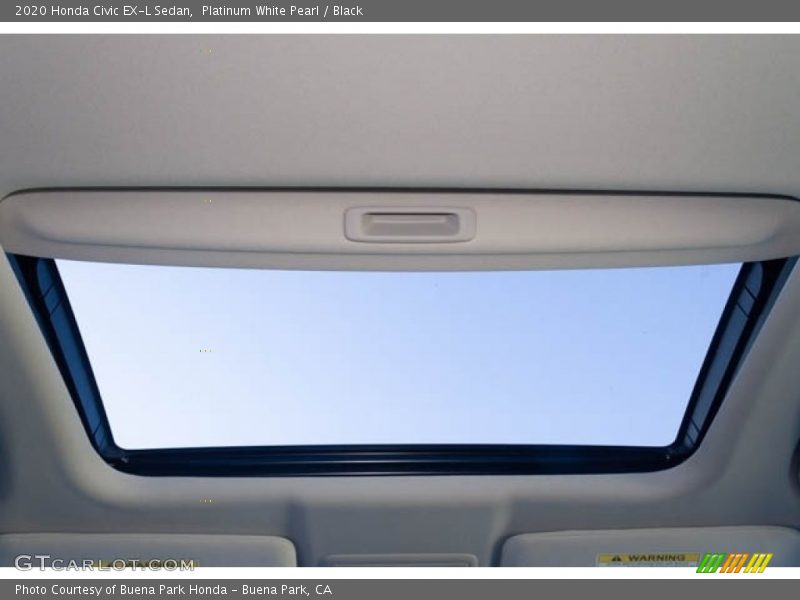 Platinum White Pearl / Black 2020 Honda Civic EX-L Sedan