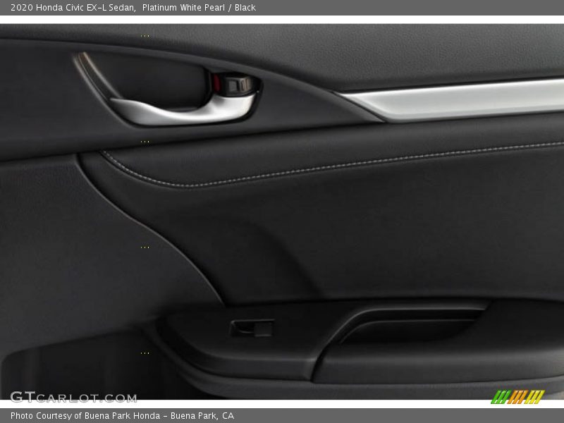 Platinum White Pearl / Black 2020 Honda Civic EX-L Sedan