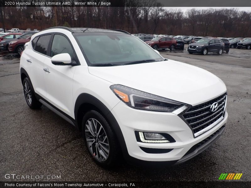 Winter White / Beige 2020 Hyundai Tucson Ultimate AWD