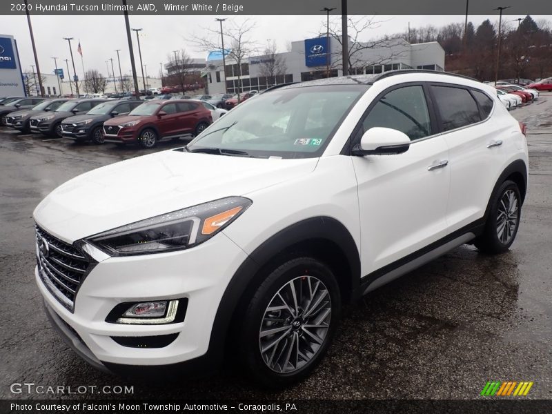 Winter White / Beige 2020 Hyundai Tucson Ultimate AWD