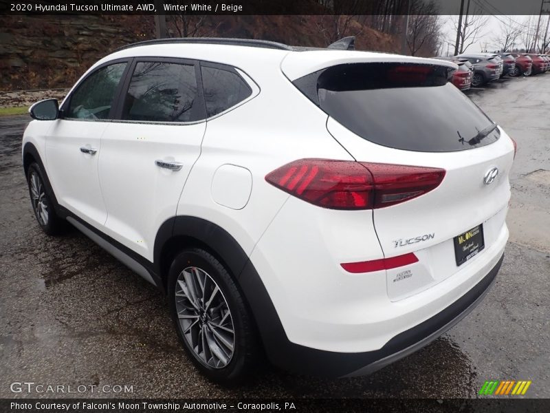 Winter White / Beige 2020 Hyundai Tucson Ultimate AWD