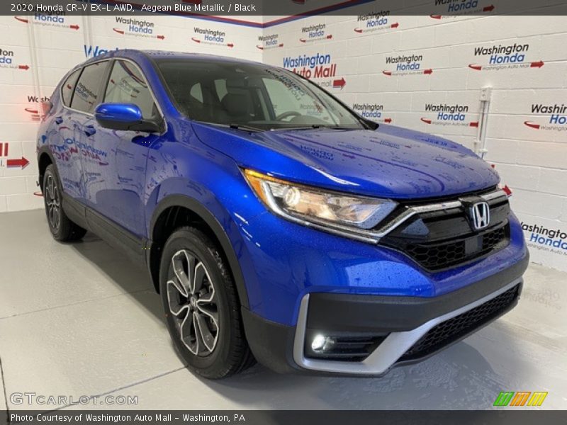 Aegean Blue Metallic / Black 2020 Honda CR-V EX-L AWD