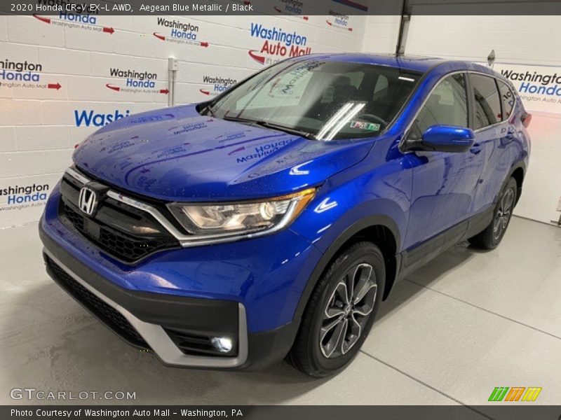 Aegean Blue Metallic / Black 2020 Honda CR-V EX-L AWD