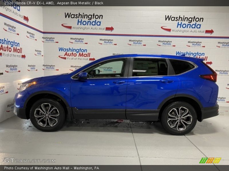 Aegean Blue Metallic / Black 2020 Honda CR-V EX-L AWD