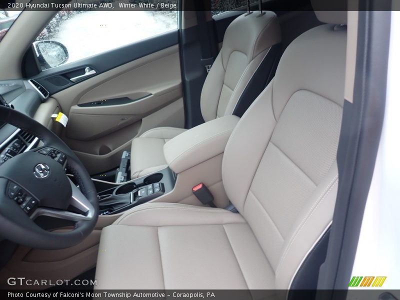 Winter White / Beige 2020 Hyundai Tucson Ultimate AWD