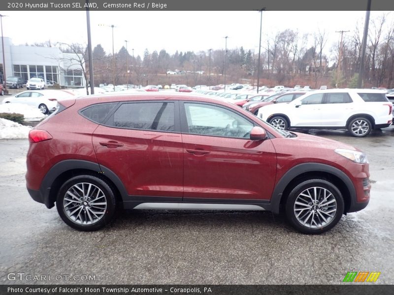 Gemstone Red / Beige 2020 Hyundai Tucson SEL AWD