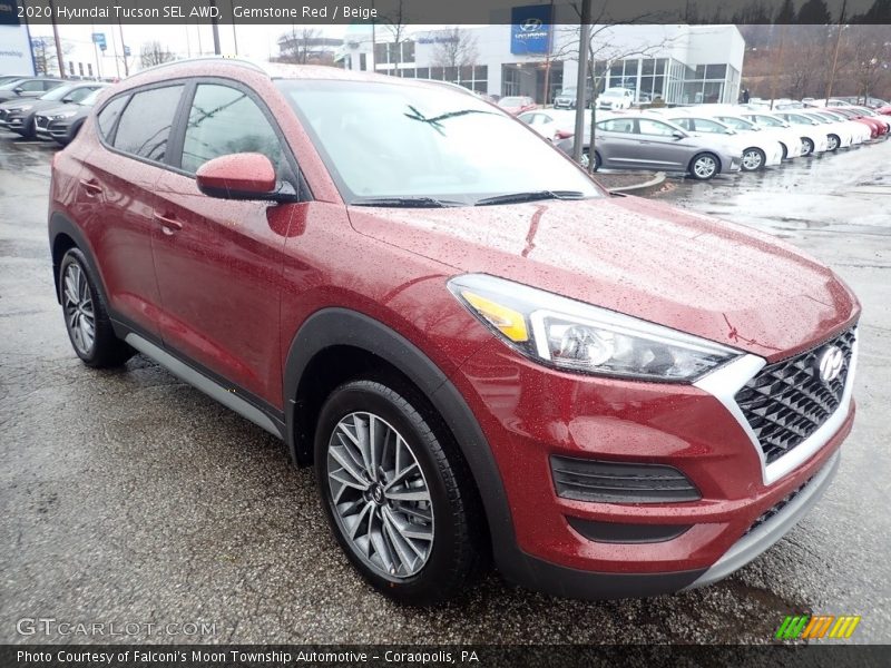 Gemstone Red / Beige 2020 Hyundai Tucson SEL AWD