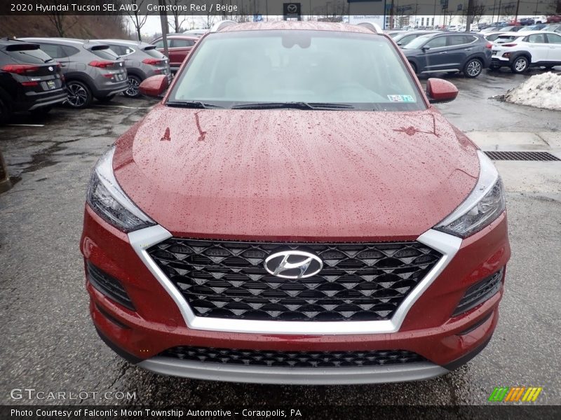 Gemstone Red / Beige 2020 Hyundai Tucson SEL AWD