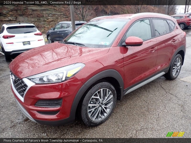 Gemstone Red / Beige 2020 Hyundai Tucson SEL AWD