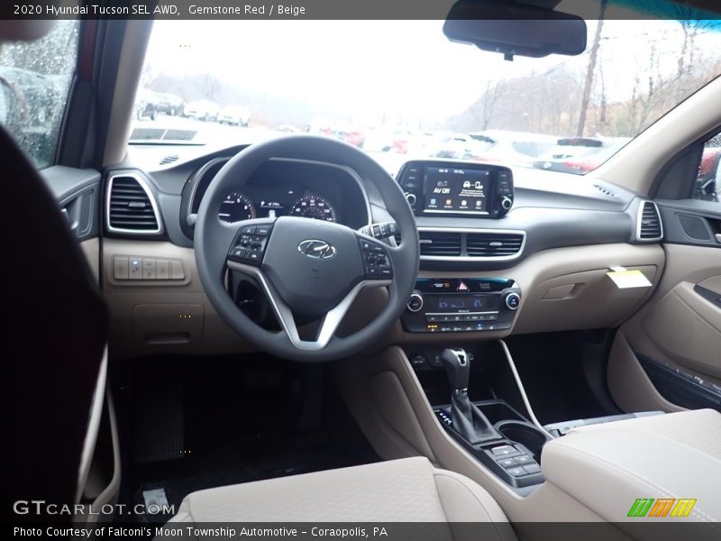 Gemstone Red / Beige 2020 Hyundai Tucson SEL AWD