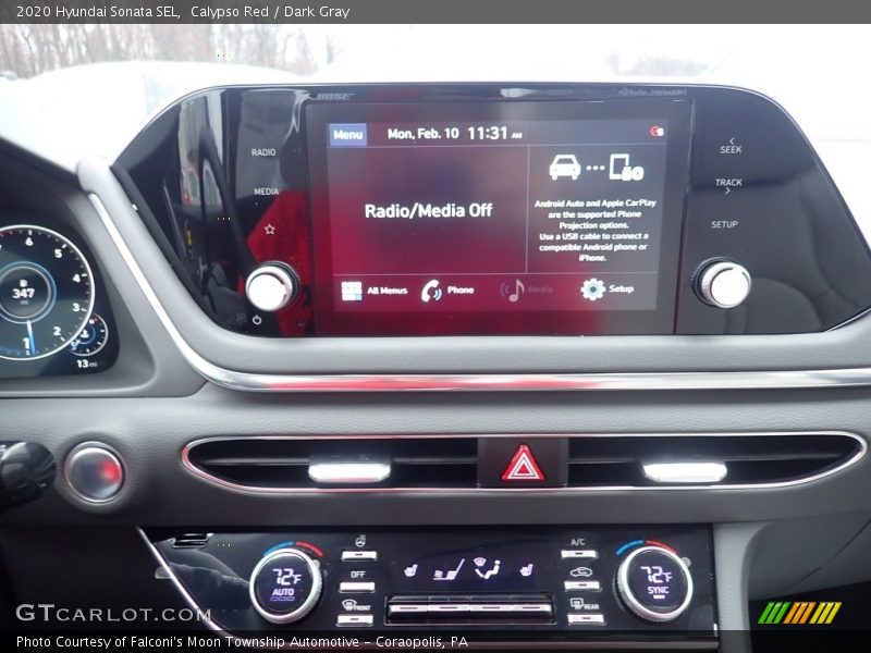 Calypso Red / Dark Gray 2020 Hyundai Sonata SEL