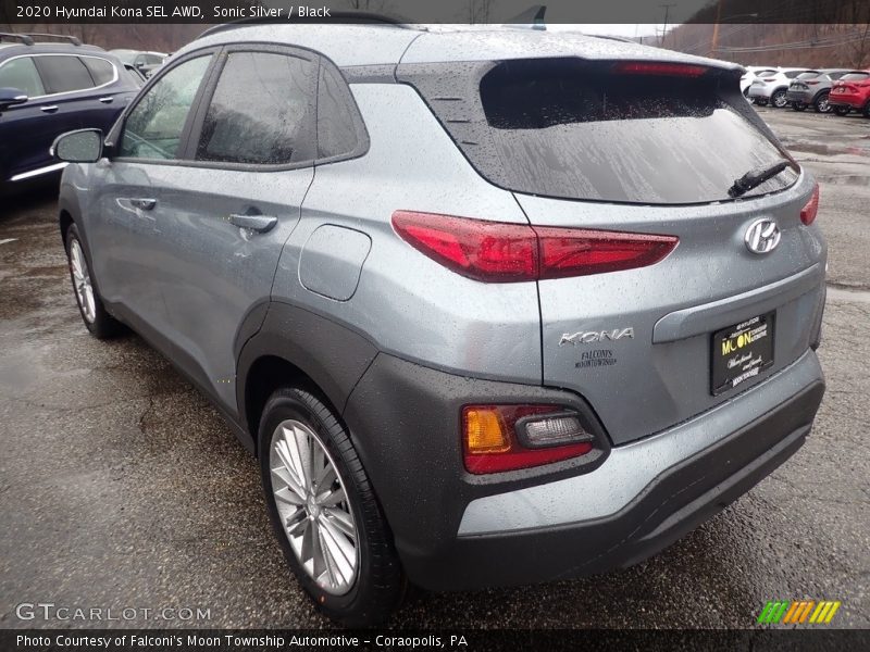 Sonic Silver / Black 2020 Hyundai Kona SEL AWD