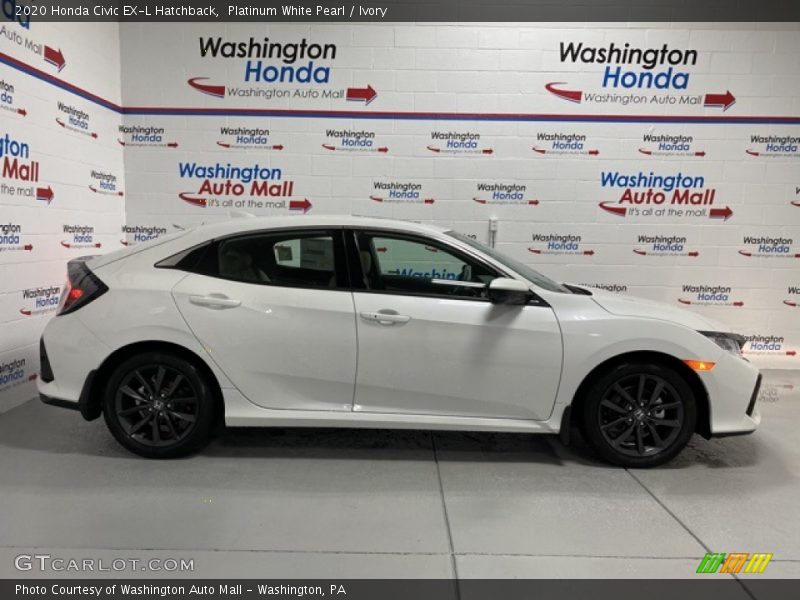 Platinum White Pearl / Ivory 2020 Honda Civic EX-L Hatchback