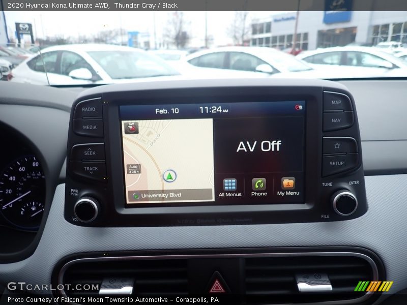Thunder Gray / Black 2020 Hyundai Kona Ultimate AWD