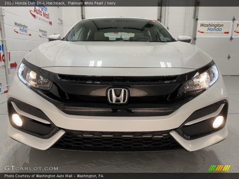 Platinum White Pearl / Ivory 2020 Honda Civic EX-L Hatchback