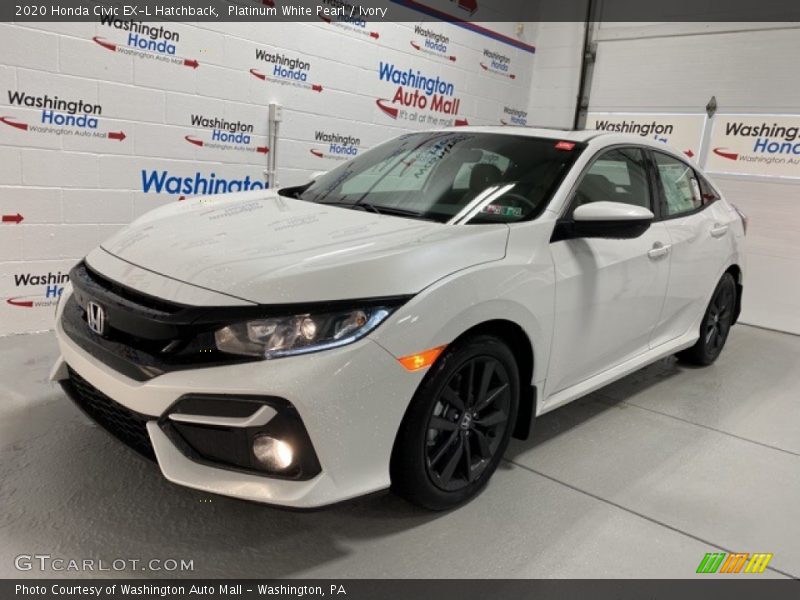 Platinum White Pearl / Ivory 2020 Honda Civic EX-L Hatchback