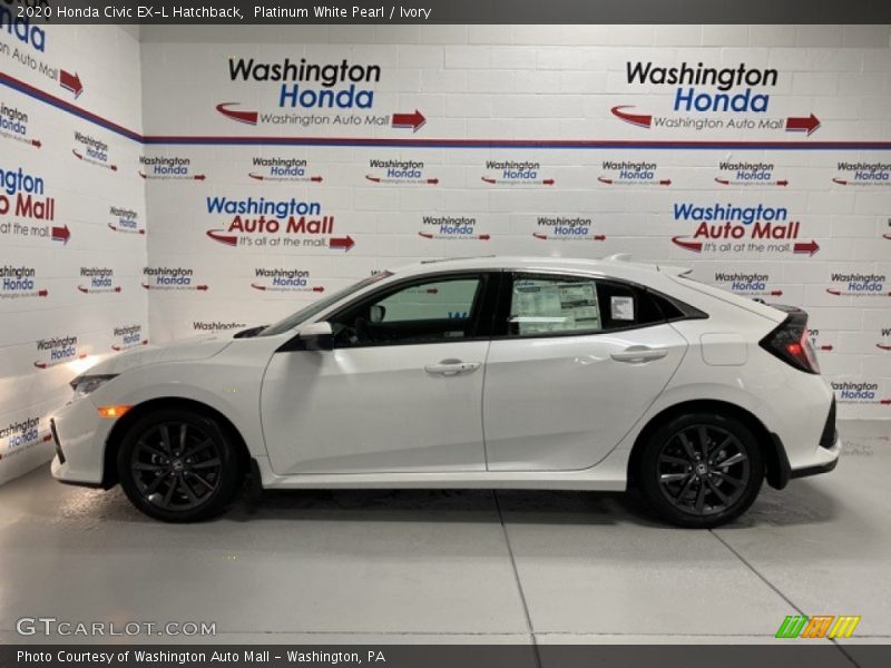 Platinum White Pearl / Ivory 2020 Honda Civic EX-L Hatchback