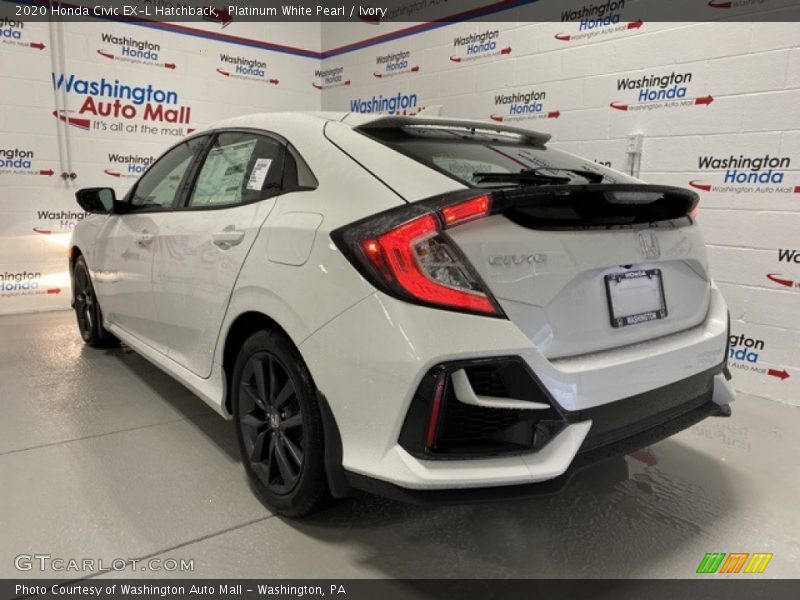 Platinum White Pearl / Ivory 2020 Honda Civic EX-L Hatchback