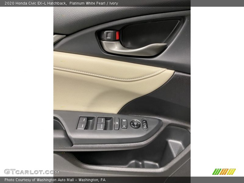 Platinum White Pearl / Ivory 2020 Honda Civic EX-L Hatchback
