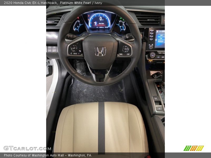 Platinum White Pearl / Ivory 2020 Honda Civic EX-L Hatchback