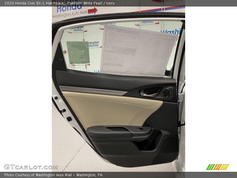 Platinum White Pearl / Ivory 2020 Honda Civic EX-L Hatchback