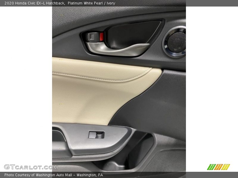 Platinum White Pearl / Ivory 2020 Honda Civic EX-L Hatchback