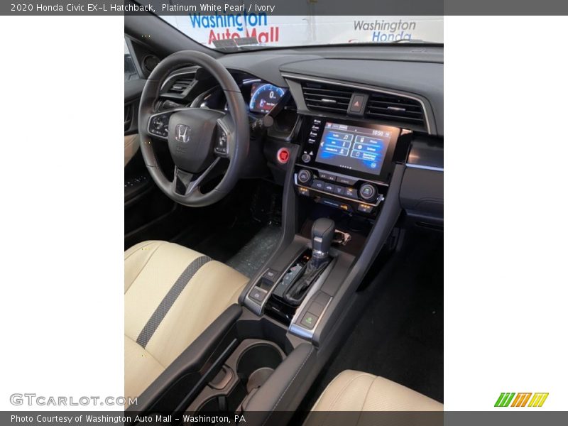 Platinum White Pearl / Ivory 2020 Honda Civic EX-L Hatchback