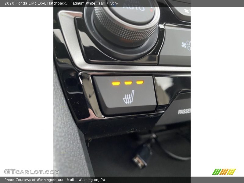 Platinum White Pearl / Ivory 2020 Honda Civic EX-L Hatchback