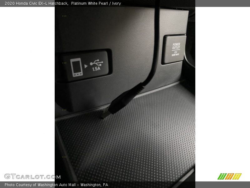 Platinum White Pearl / Ivory 2020 Honda Civic EX-L Hatchback