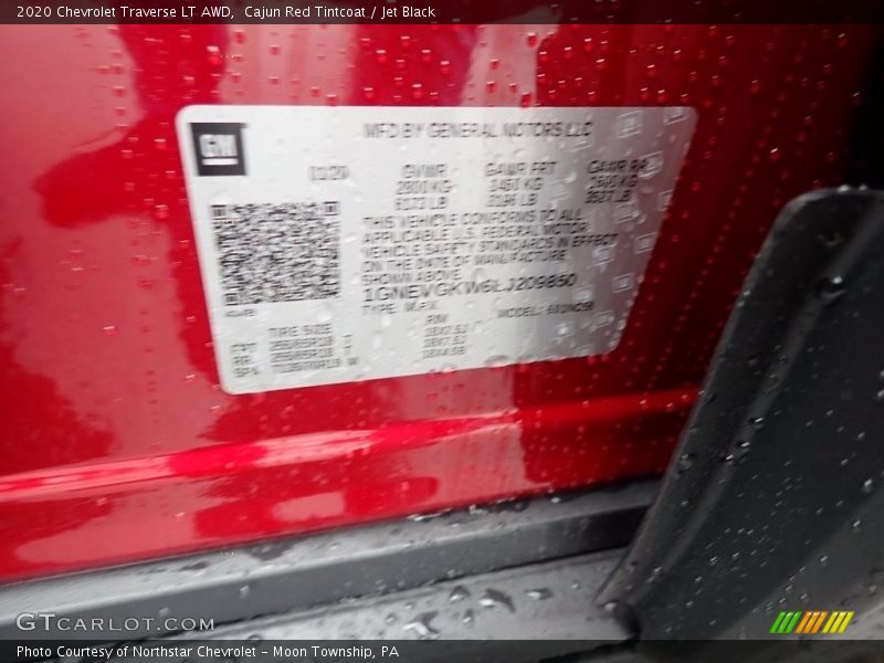 Cajun Red Tintcoat / Jet Black 2020 Chevrolet Traverse LT AWD