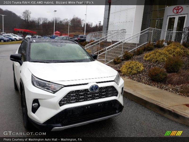 Blizzard White Pearl / Black 2020 Toyota RAV4 XSE AWD Hybrid
