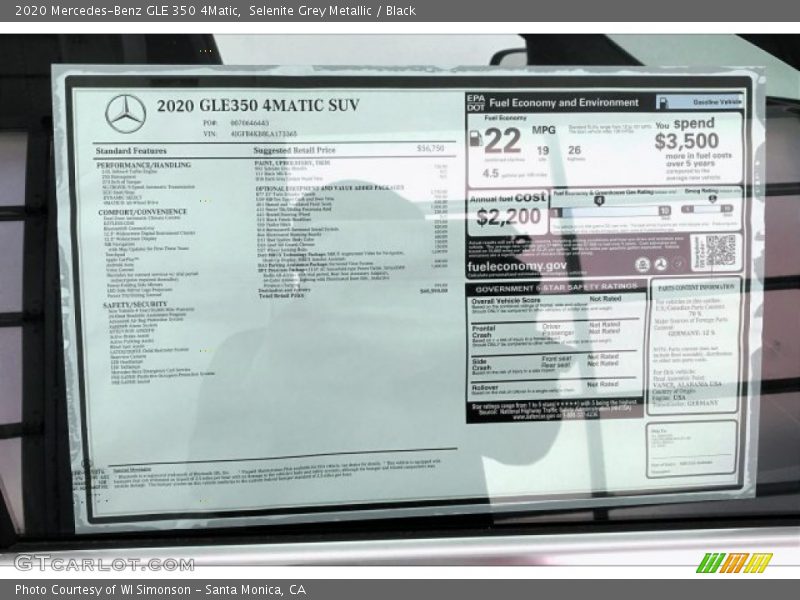Selenite Grey Metallic / Black 2020 Mercedes-Benz GLE 350 4Matic