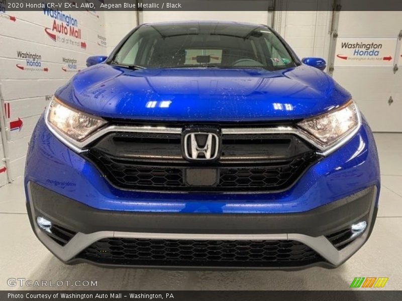 Aegean Blue Metallic / Black 2020 Honda CR-V EX-L AWD