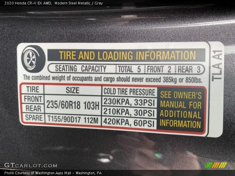 Modern Steel Metallic / Gray 2020 Honda CR-V EX AWD