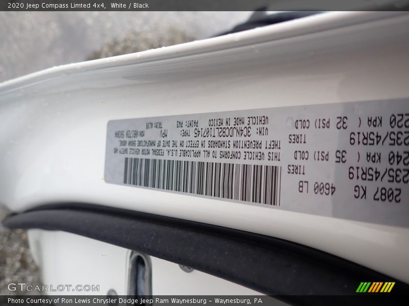 White / Black 2020 Jeep Compass Limted 4x4