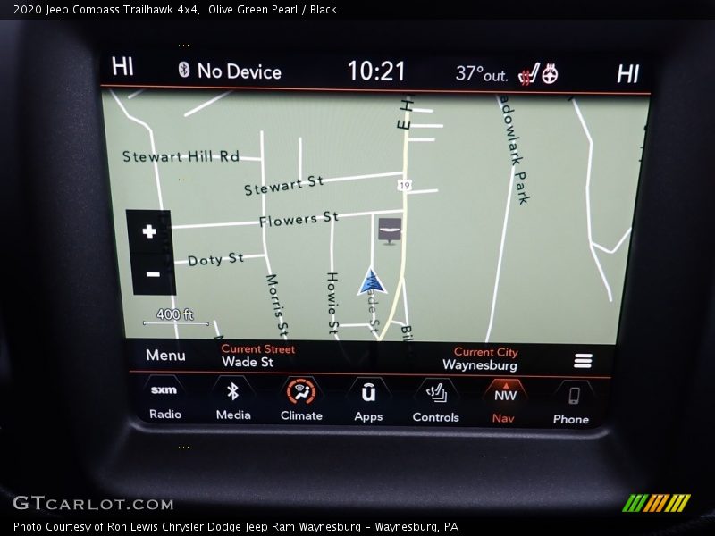 Navigation of 2020 Compass Trailhawk 4x4