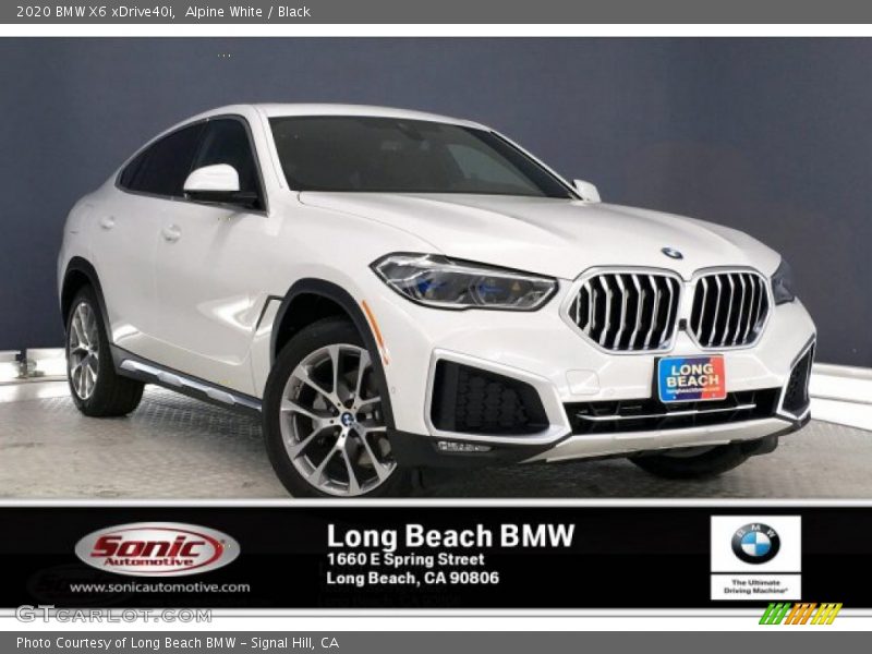 Alpine White / Black 2020 BMW X6 xDrive40i