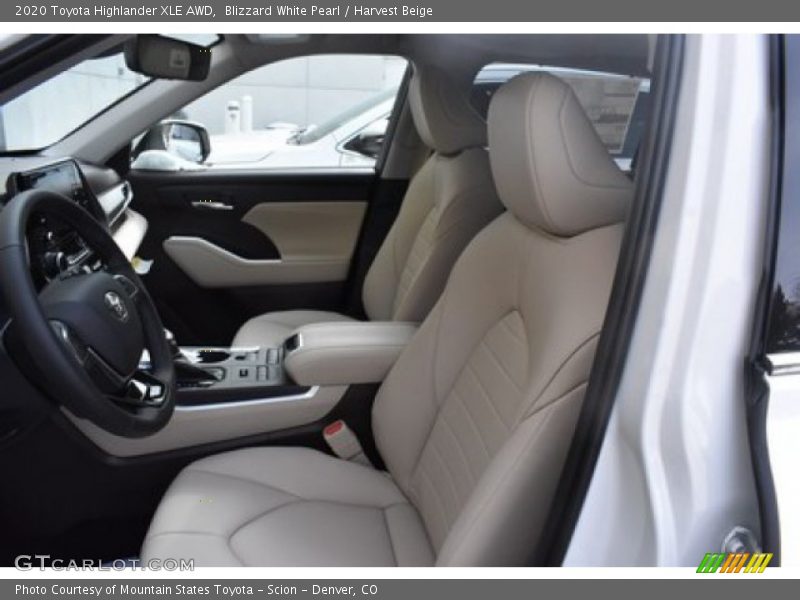 Blizzard White Pearl / Harvest Beige 2020 Toyota Highlander XLE AWD