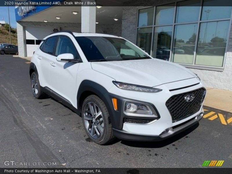 Chalk White / Black 2020 Hyundai Kona Limited AWD