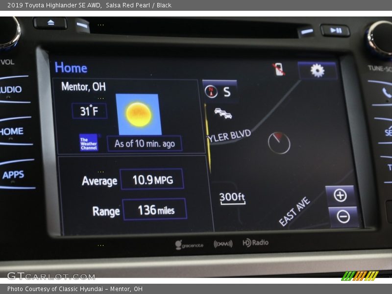 Salsa Red Pearl / Black 2019 Toyota Highlander SE AWD
