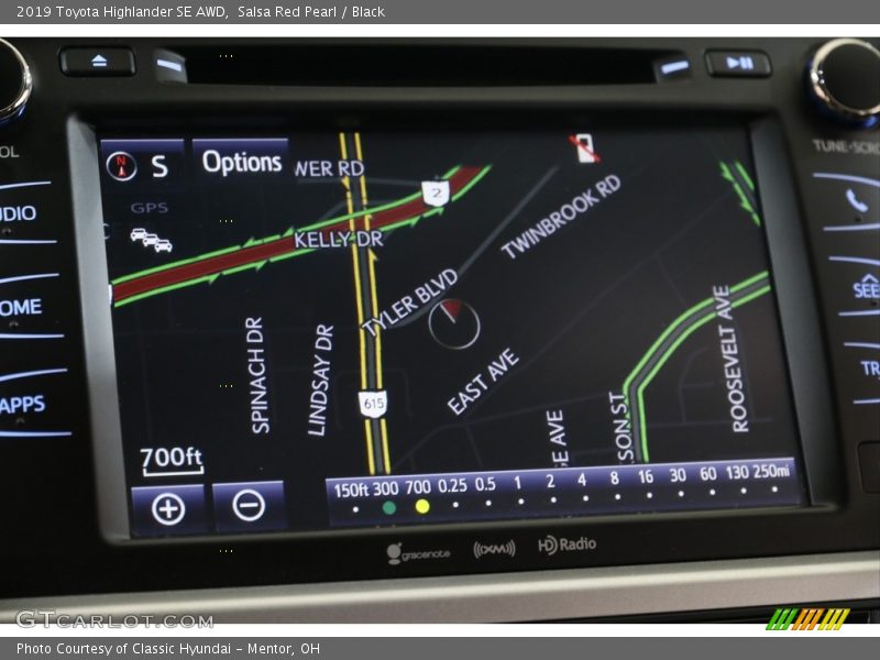 Salsa Red Pearl / Black 2019 Toyota Highlander SE AWD