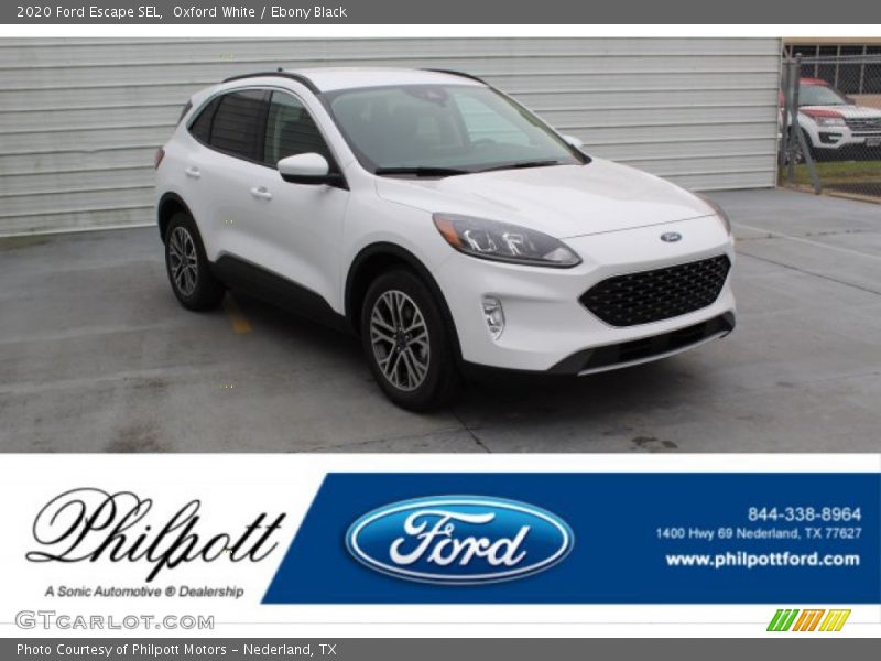 Oxford White / Ebony Black 2020 Ford Escape SEL
