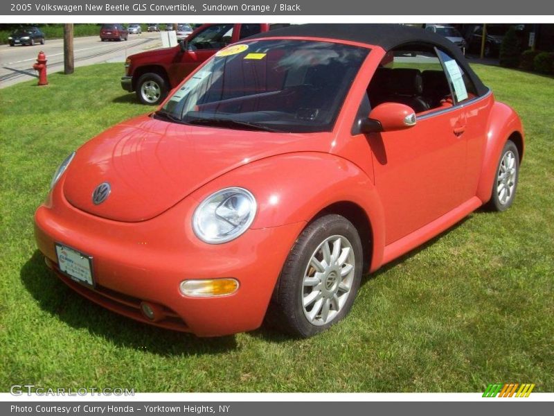 Sundown Orange / Black 2005 Volkswagen New Beetle GLS Convertible