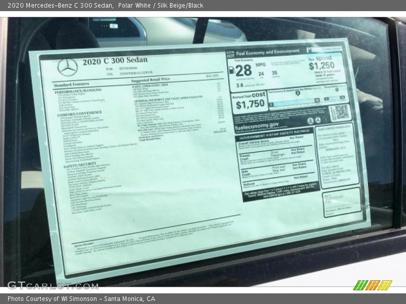 Polar White / Silk Beige/Black 2020 Mercedes-Benz C 300 Sedan