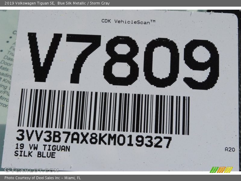 Blue Silk Metallic / Storm Gray 2019 Volkswagen Tiguan SE