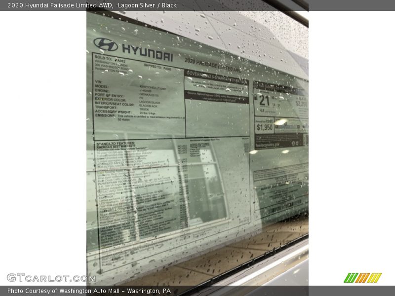 Lagoon Silver / Black 2020 Hyundai Palisade Limited AWD