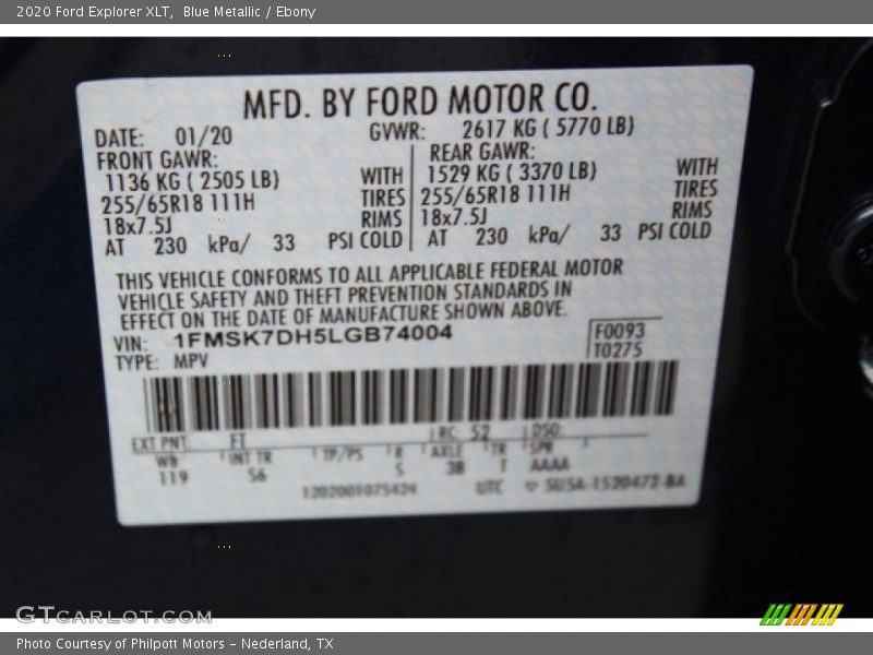 Blue Metallic / Ebony 2020 Ford Explorer XLT
