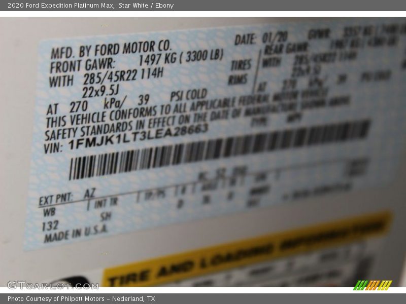 Star White / Ebony 2020 Ford Expedition Platinum Max