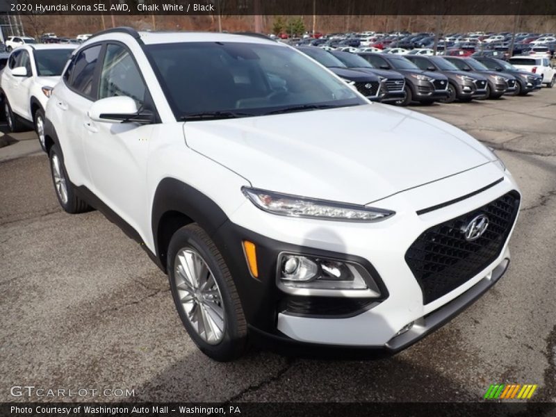 Chalk White / Black 2020 Hyundai Kona SEL AWD